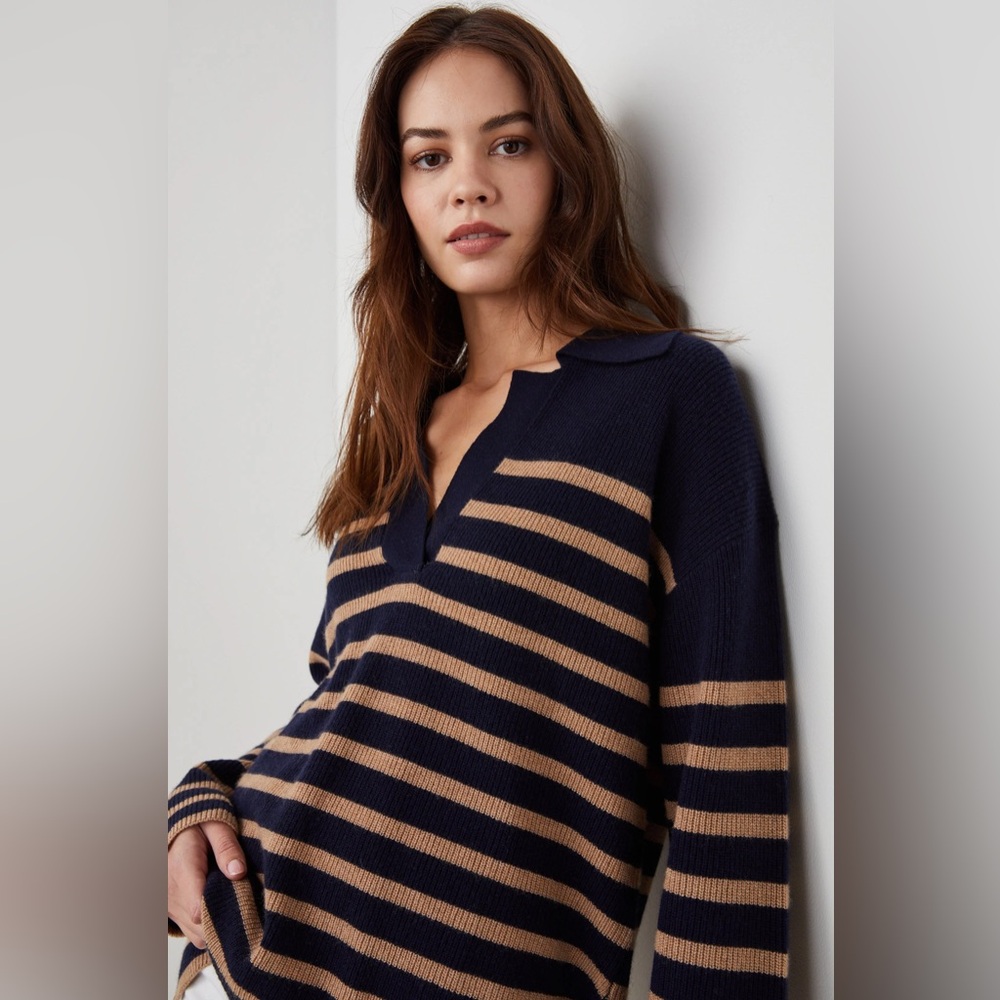 Rails Sweater, Medium, Navy & Tan